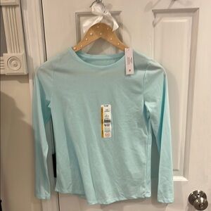 Wonder Nation Blue Long Sleeve Tee Casual Crew Neck